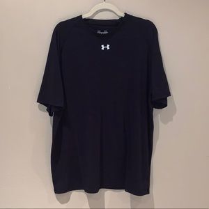 Black Under Armour Heat Gear Workout Shirt. XL.